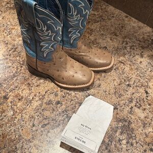 Roper Kids Cowboy Boots - Tan and Blue